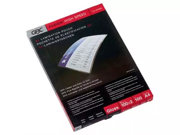 Een GBC HighSpeed lamineerhoes ft A4, 200 micron (2 x 100 micron), pak van 100 stuks koop je bij ShopXPress