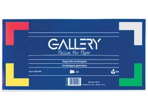 Een Gallery enveloppen ft 114 x 229 mm, gegomd, pak van 50 stuks koop je bij ShopXPress