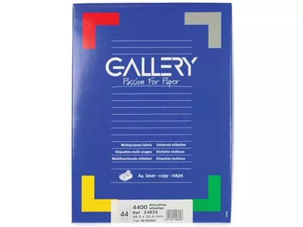 Een Gallery witte etiketten ft 48,3 x 25,4 mm (b x h), ronde hoeken, doos van 4.400 etiketten koop je bij ShopXPress