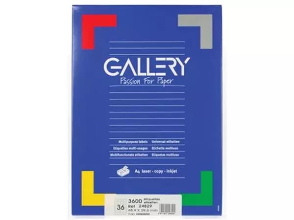 Een Gallery witte etiketten ft 48,9 x 29,6 mm (b x h), rechte hoeken, doos van 3.600 etiketten koop je bij ShopXPress