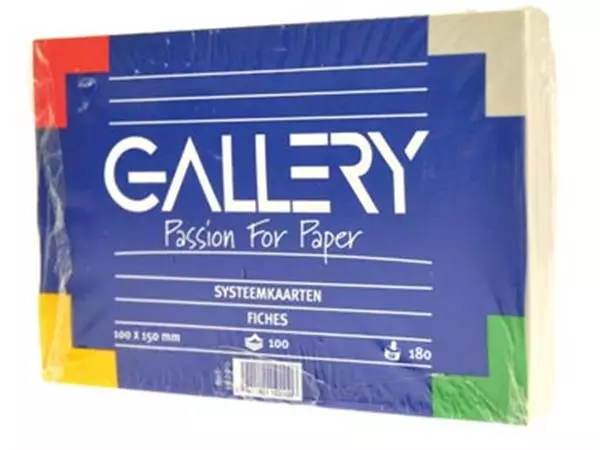 Een Gallery witte systeemkaarten, ft 10 x 15 cm, effen, pak van 100 stuks koop je bij ShopXPress
