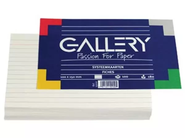 Een Gallery witte systeemkaarten, ft 10 x 15 cm, gelijnd, pak van 100 stuks koop je bij ShopXPress