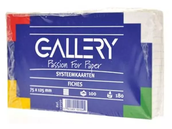 Een Gallery witte systeemkaarten, ft 7,5 x 12,5 cm, geruit 5 mm, pak van 100 stuks koop je bij ShopXPress