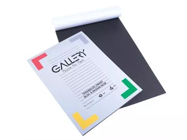 Een Gallery zwart tekenpapier, ft 21 x 29,7 cm, A4, 120 g m², 20 vel koop je bij ShopXPress