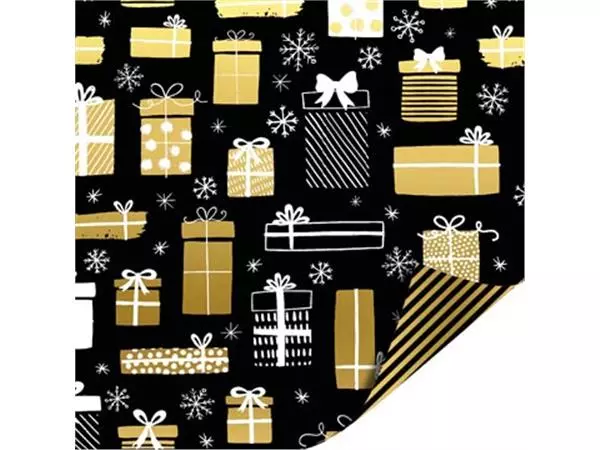 Een Geschenkpapier Holiday zwart/goud, 30 cm x 100 m koop je bij ShopXPress
