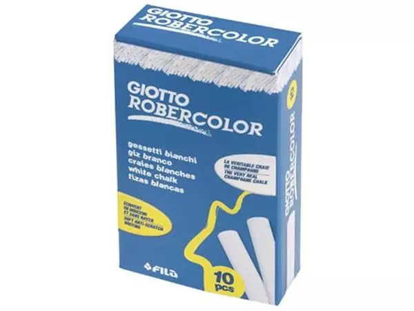 Een Giotto krijt Robercolor wit, doos met 10 krijtjes koop je bij ShopXPress