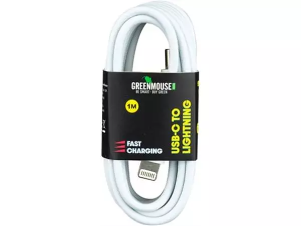 Een Greenmouse Lightning USB-C kabel, USB-C naar 8-pin, 1 m, wit koop je bij ShopXPress