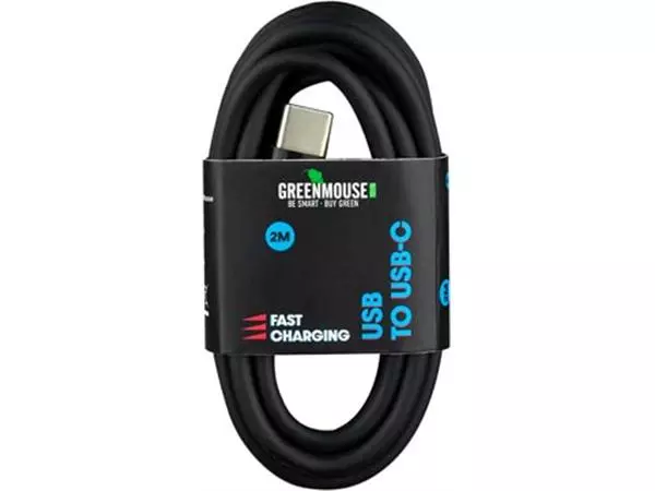 Een Greenmouse kabel, USB-A naar USB-C, 2 m, zwart koop je bij ShopXPress