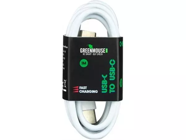 Een Greenmouse kabel, USB-C naar USB-C, 1 m, wit koop je bij ShopXPress