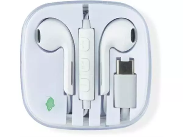 Een Greenmouse oortjes, USB-C, wit koop je bij ShopXPress