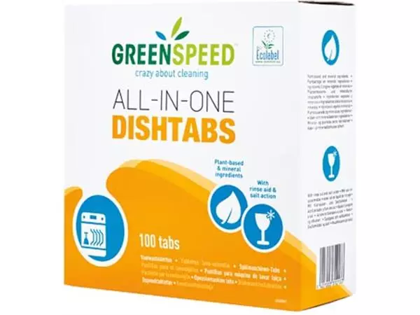 Een Greenspeed All-In-One vaatwastabletten 3 in 1 werking, 100 stuks, 1.8 kg koop je bij ShopXPress