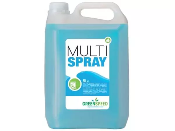 Een Greenspeed glas- en allesreiniger Multi Spray, citrusgeur, flacon van 5 liter koop je bij Supplierz BV