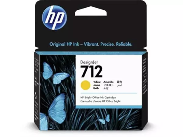 Een HP inktcartridge 712, 29 ml, OEM 3ED69A, geel koop je bij ShopXPress