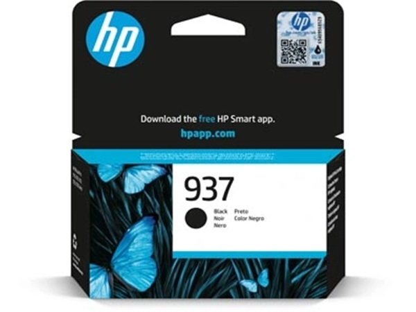 Een HP inktcartridge 937, 1.250 pagina's, OEM 4S6W5NE, zwart koop je bij Supplierz BV