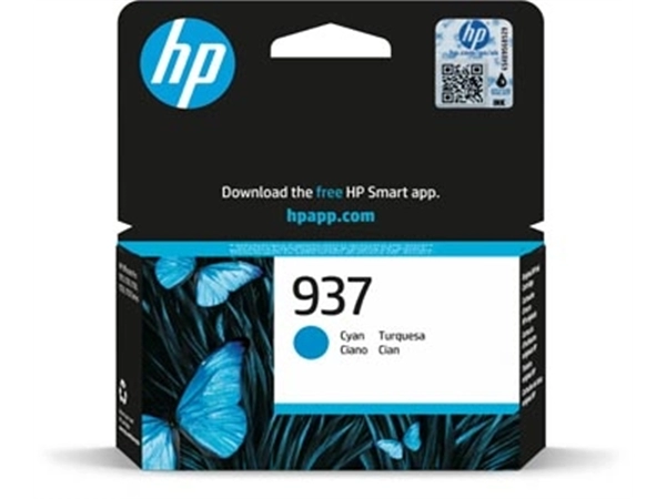 Een HP inktcartridge 937, 800 pagina's, OEM 4S6W2NE, cyaan koop je bij Supplierz BV