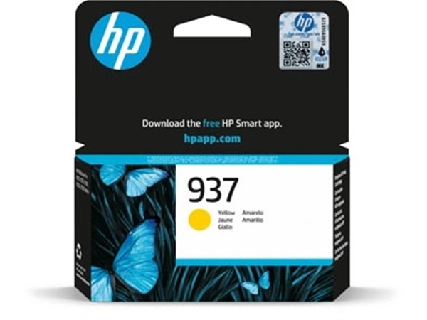 Een HP inktcartridge 937, 800 pagina's, OEM 4S6W4NE, geel koop je bij Supplierz BV