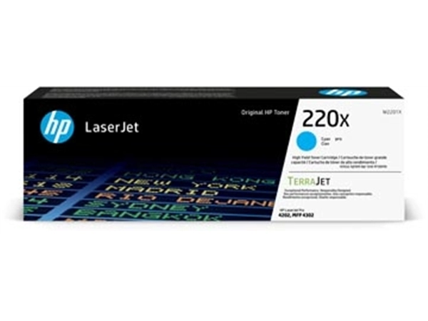 Een HP toner 220X, 5.500 pagina's, OEM W2201X, cyaan koop je bij ShopXPress