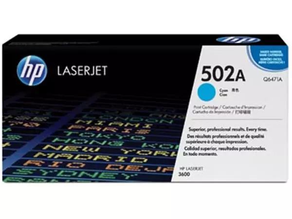 Een HP toner 502A, 4 000 pagina's, OEM Q6471A, cyaan koop je bij ShopXPress