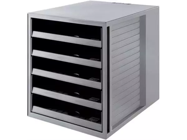 Een Han ladenblok Systembox Karma, met 5 open laden, eco-grijs koop je bij ShopXPress