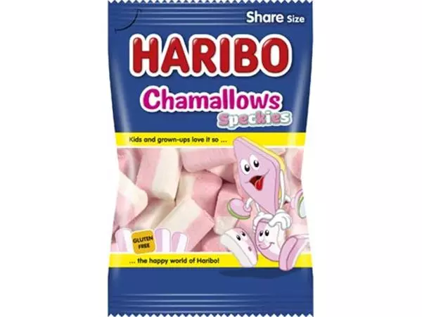 Een Haribo Chamallows Speckies, zakje van 175 g koop je bij ShopXPress