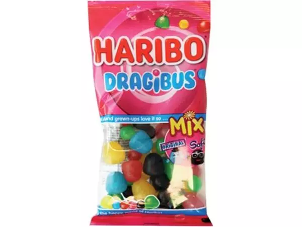 Een Haribo snoep dragibus Duomix, zak van 130 g koop je bij ShopXPress