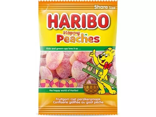 Een Haribo snoep perziken, zak van 185 g koop je bij ShopXPress