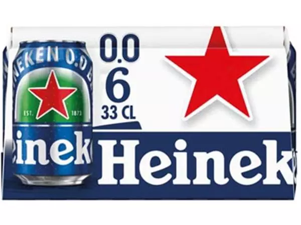 Een Heineken bier, alcoholvrij, blik van 33 cl, pak van 6 stuks koop je bij ShopXPress