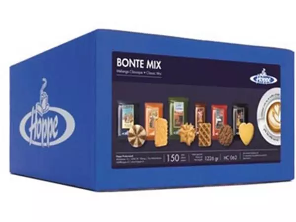 Een Hoppe koekjes Bonte Mix, doos van 150 stuks koop je bij ShopXPress