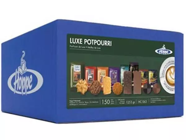 Een Hoppe koekjes Luxe Potpourri, doos van 150 stuks koop je bij ShopXPress