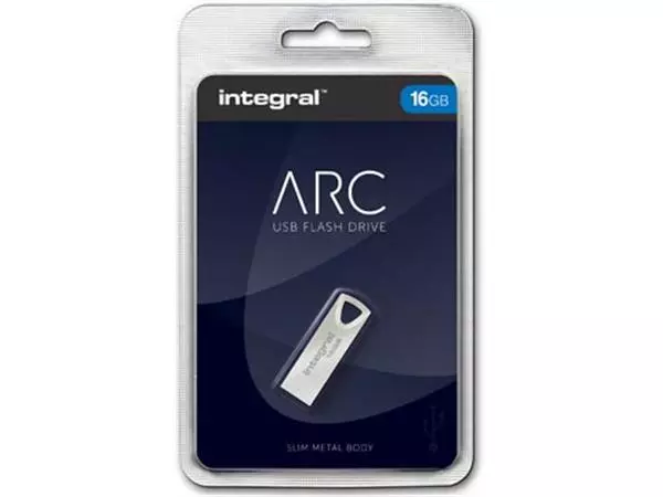 Een Integral ARC USB stick 2.0, 16 GB, zilver koop je bij ShopXPress