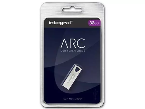 Een Integral ARC USB stick 2.0, 32 GB, zilver koop je bij ShopXPress