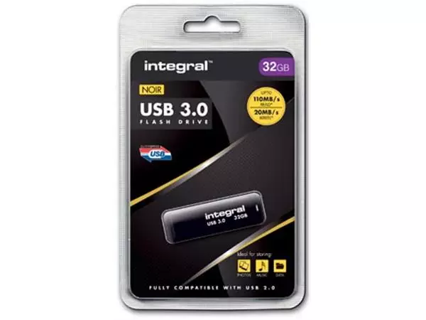 Een Integral USB stick 3.0, 32 GB, zwart koop je bij ShopXPress