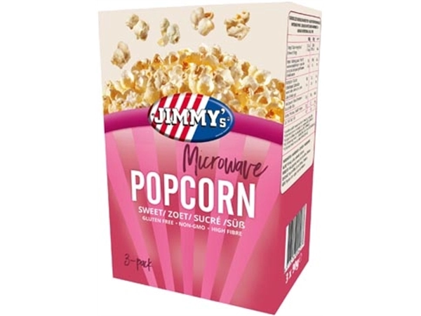 Een Jimmy's Popcorn Microwave, zoet, doos van 3 x 90 g koop je bij ShopXPress