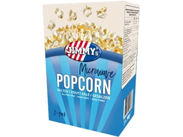 Een Jimmy's Popcorn Microwave, zout, doos van 3 x 90 g koop je bij ShopXPress