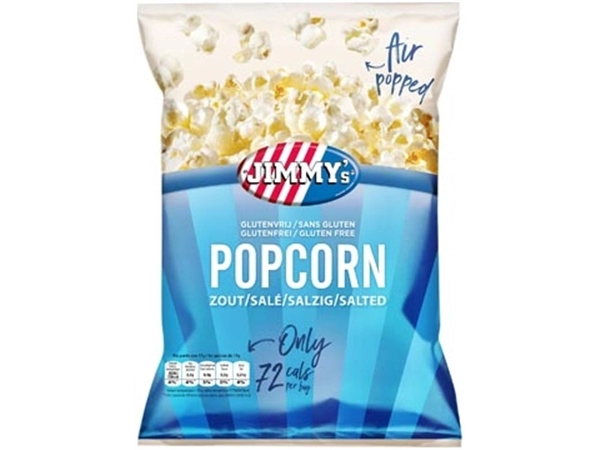 Een Jimmy's Popcorn, zout, zak van 17 g koop je bij ShopXPress