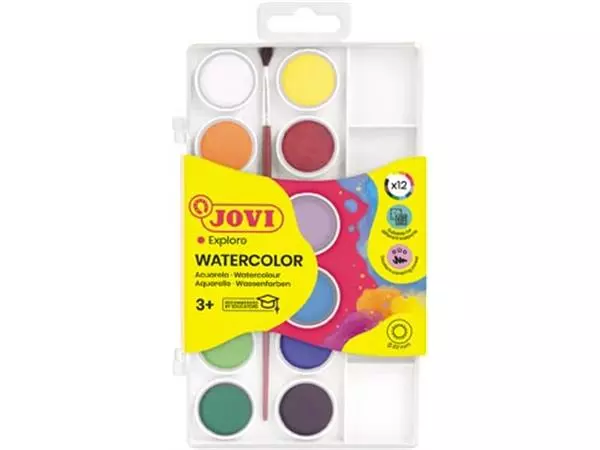 Een Jovi waterverf, doos met 12 napjes + penseel koop je bij ShopXPress
