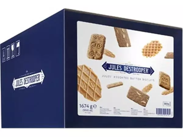 Een Jules Destrooper koekjes, Jules' Assorted Butter Biscuits, doos van 300 stuks koop je bij ShopXPress