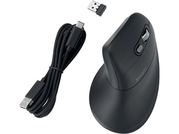 Een Kensington EQ Pro Fit ergonomische muis MY630, rechtshandig, draadloos, oplaadbaar koop je bij ShopXPress