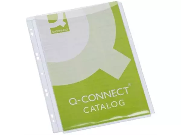 Een Q-CONNECT geperforeerde showtas A4 11-gaatsperforatie PP transparant pak van 5 stuks koop je bij ShopXPress