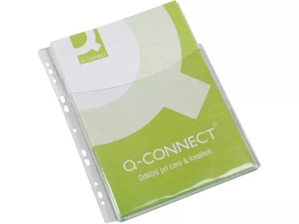 Een Q-CONNECT geperforeerde showtas A4 11-gaatsperforatie PP glashelder pak van 5 stuks koop je bij ShopXPress