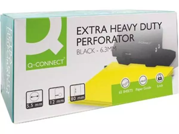 Een Q-CONNECT perforator, 65 blad, zwart koop je bij Supplierz BV