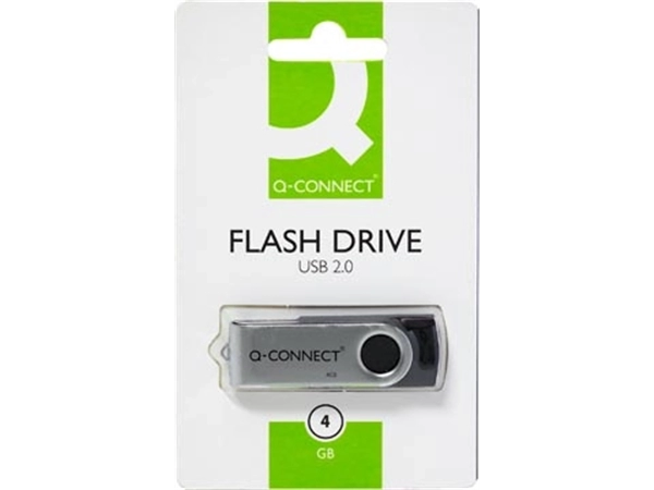 Een Q-CONNECT USB stick 2.0, zwart, 4 GB koop je bij ShopXPress