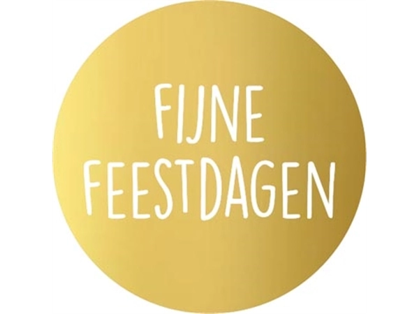 Een KP etiket "Fijne Feestdagen", diameter 40 mm, 2024, rol van 250 stuks koop je bij ShopXPress