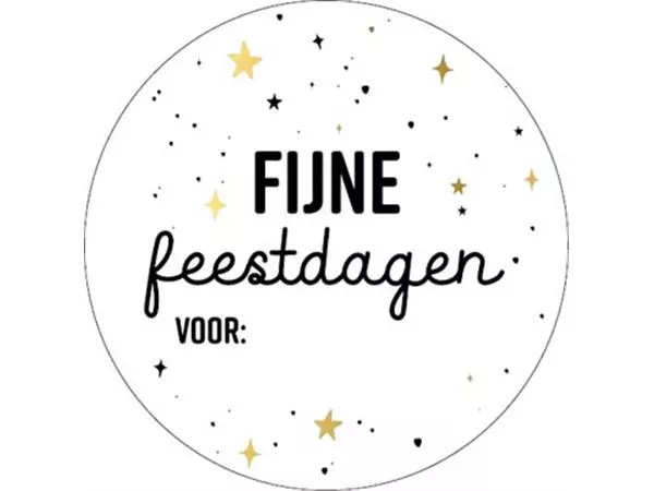 Een KP etiket "Fijne Feestdagen voor", diameter 40 mm, rol van 250 stuks koop je bij ShopXPress