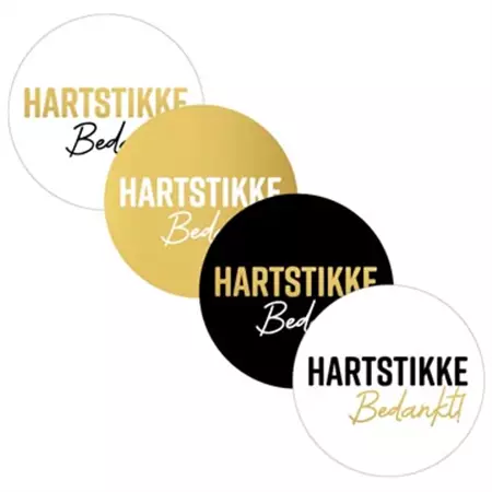 Een KP etiket "Hartstikke Bedankt", diameter 40 mm, 4 varianten, rol van 250 stuks koop je bij ShopXPress