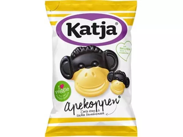 Een Katja Apekoppen snoep, zoete drop en banaansmaak, zak van 255 g koop je bij ShopXPress