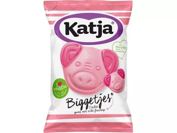 Een Katja Biggetjes snoep, zachte gums met echt fruitsap, zak van 255 g koop je bij ShopXPress