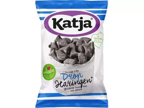 Een Katja Drop Haringen, gesuikerde zoute drop met salmiak, zak van 295 g koop je bij ShopXPress