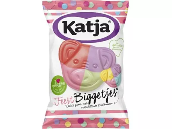 Een Katja Feest Biggetjes snoep, zachte gums met verschillende fruitsmaken, zak van 250 g koop je bij ShopXPress