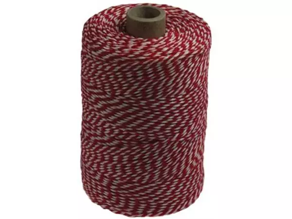 Een Katoentouw, rood-wit, klos van 200 g, ongeveer 250 m koop je bij ShopXPress